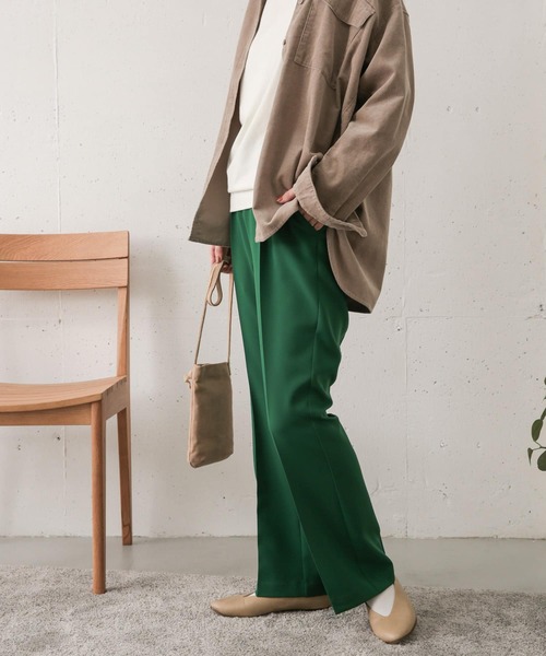 URBAN RESEARCH DOORS(アーバンリサーチドアーズ)の「ダブルクロスフレアイージーパンツ(その他パンツ・レディース・ブラック/グリーン・38/36)」の6枚目の写真