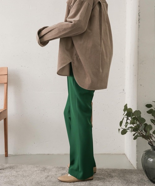 URBAN RESEARCH DOORS(アーバンリサーチドアーズ)の「ダブルクロスフレアイージーパンツ(その他パンツ・レディース・ブラック/グリーン・38/36)」の7枚目の写真