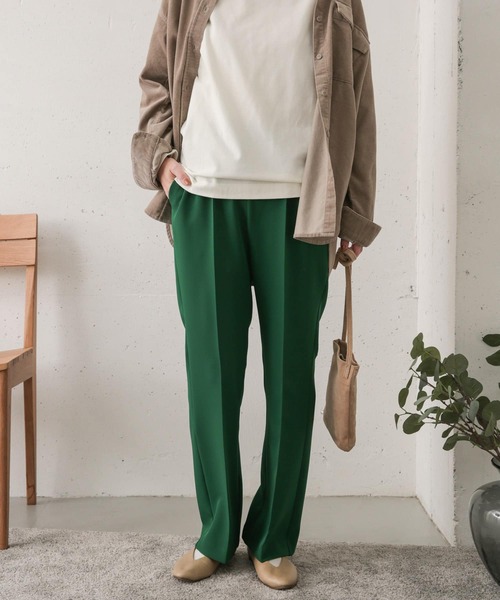 URBAN RESEARCH DOORS(アーバンリサーチドアーズ)の「ダブルクロスフレアイージーパンツ(その他パンツ・レディース・ブラック/グリーン・38/36)」の11枚目の写真