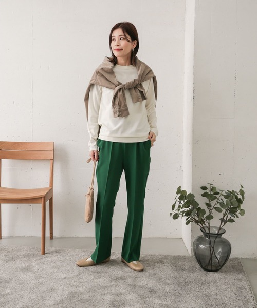 URBAN RESEARCH DOORS(アーバンリサーチドアーズ)の「ダブルクロスフレアイージーパンツ(その他パンツ・レディース・ブラック/グリーン・38/36)」の16枚目の写真