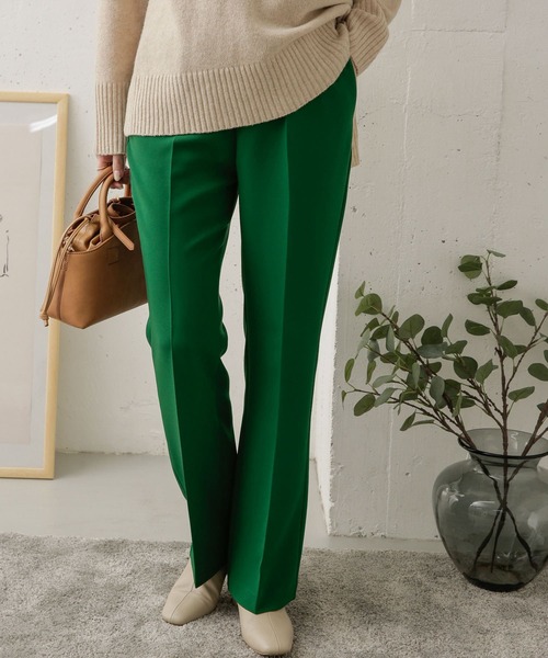 URBAN RESEARCH DOORS(アーバンリサーチドアーズ)の「ダブルクロスフレアイージーパンツ(その他パンツ・レディース・ブラック/グリーン・38/36)」の21枚目の写真