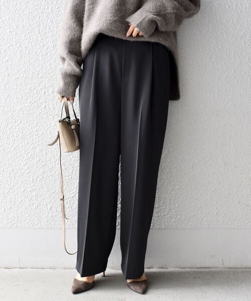 SHIPS（シップス）の「〈手洗い可能〉ソリッドセミワイドパンツ◆（その他パンツ・レディース・ブラック/ライトグリーン/ライトピンク/ベージュ系・40/38/36/34）」の17枚目の写真