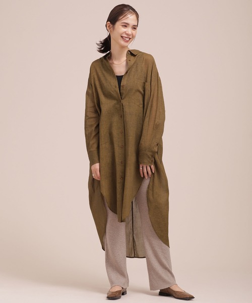 Mes Demoiselles...(メドモワゼル)の「Mes Demoiselles/ロングシャツ/SHIRT HOLLAND(シャツ/ブラウス・レディース・ブラック/カーキ・1)」の9枚目の写真