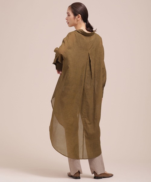 Mes Demoiselles...(メドモワゼル)の「Mes Demoiselles/ロングシャツ/SHIRT HOLLAND(シャツ/ブラウス・レディース・ブラック/カーキ・1)」の5枚目の写真