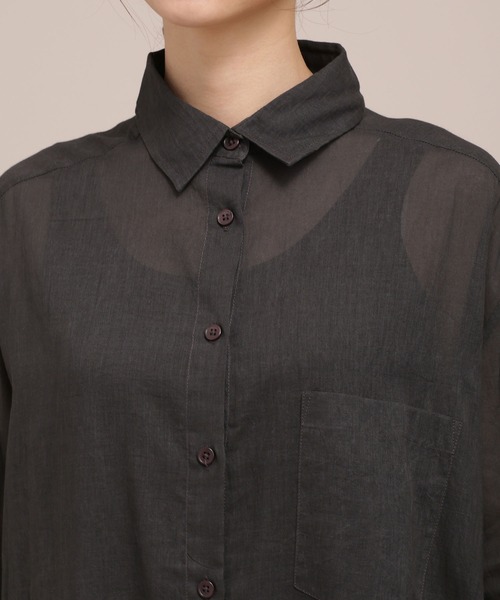 Mes Demoiselles...(メドモワゼル)の「Mes Demoiselles/ロングシャツ/SHIRT HOLLAND(シャツ/ブラウス・レディース・ブラック/カーキ・1)」の10枚目の写真