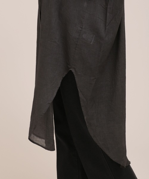 Mes Demoiselles...(メドモワゼル)の「Mes Demoiselles/ロングシャツ/SHIRT HOLLAND(シャツ/ブラウス・レディース・ブラック/カーキ・1)」の4枚目の写真