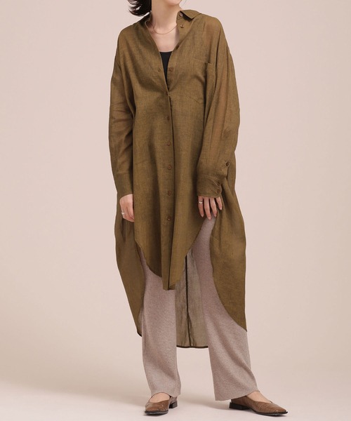 Mes Demoiselles...(メドモワゼル)の「Mes Demoiselles/ロングシャツ/SHIRT HOLLAND(シャツ/ブラウス・レディース・ブラック/カーキ・1)」の17枚目の写真