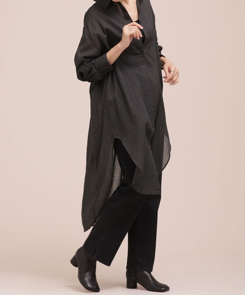Mes Demoiselles...(メドモワゼル)の「Mes Demoiselles/ロングシャツ/SHIRT HOLLAND(シャツ/ブラウス・レディース・ブラック/カーキ・1)」の14枚目の写真
