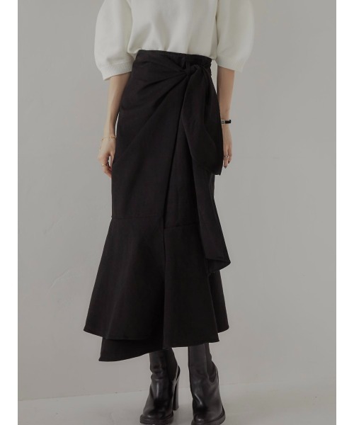 amel（エイメル）の「ラップリボンスカート（スカート・レディース・ブラック・FREE）」の2枚目の写真