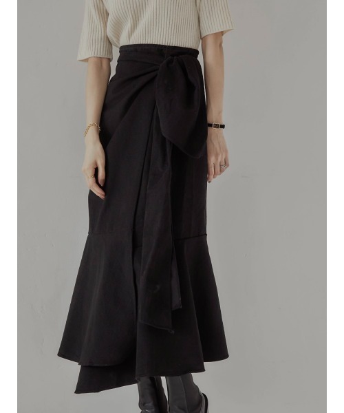 amel（エイメル）の「ラップリボンスカート（スカート・レディース・ブラック・FREE）」の4枚目の写真