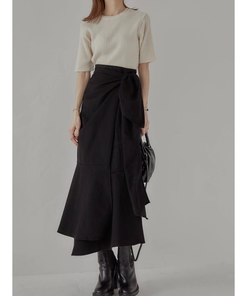 amel（エイメル）の「ラップリボンスカート（スカート・レディース・ブラック・FREE）」の6枚目の写真