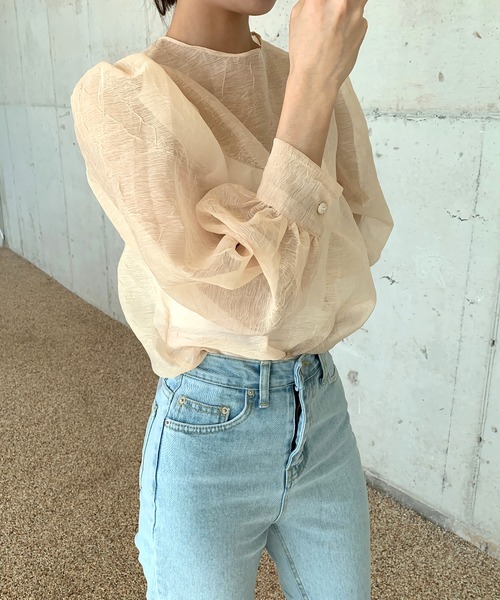 Dita Muaj.(ディータムアージュ)の「ビショップスリーブシースルートップス(シャツ/ブラウス・レディース・ブラック/アイボリー/ホワイト・FREE)」の7枚目の写真