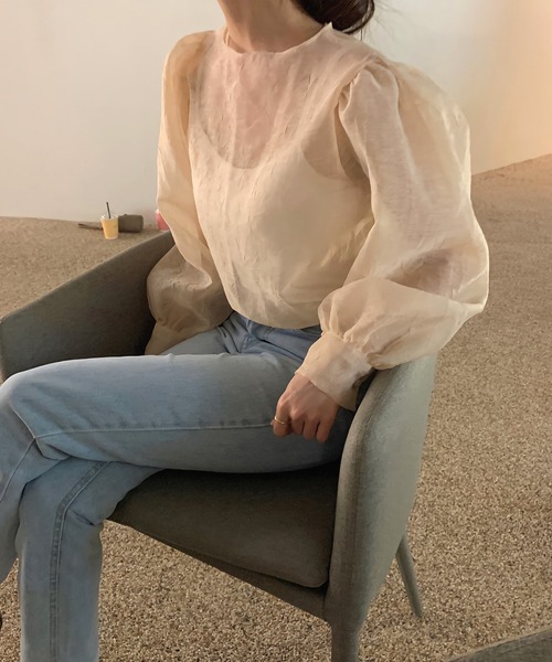Dita Muaj.(ディータムアージュ)の「ビショップスリーブシースルートップス(シャツ/ブラウス・レディース・ブラック/アイボリー/ホワイト・FREE)」の5枚目の写真