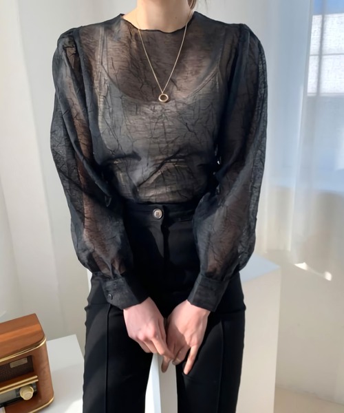 Dita Muaj.(ディータムアージュ)の「ビショップスリーブシースルートップス(シャツ/ブラウス・レディース・ブラック/アイボリー/ホワイト・FREE)」の18枚目の写真