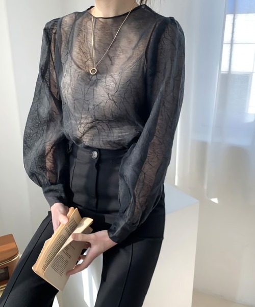 Dita Muaj.(ディータムアージュ)の「ビショップスリーブシースルートップス(シャツ/ブラウス・レディース・ブラック/アイボリー/ホワイト・FREE)」の20枚目の写真