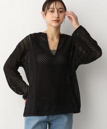 Coメッシュパッチワークプルオーバー 266238