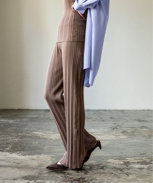 ADAWAS（アダワズ）の「【ADAWAS】PLEATED STITCHニットパンツ◆（その他パンツ・レディース・ピンク/ブラウン/ブラック/ナチュラル・FREE）」の7枚目の写真