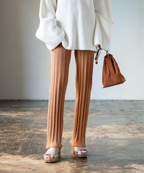 ADAWAS（アダワズ）の「【ADAWAS】PLEATED STITCHニットパンツ◆（その他パンツ・レディース・ピンク/ブラウン/ブラック/ナチュラル・FREE）」の12枚目の写真