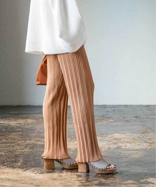 ADAWAS（アダワズ）の「【ADAWAS】PLEATED STITCHニットパンツ◆（その他パンツ・レディース・ピンク/ブラウン/ブラック/ナチュラル・FREE）」の13枚目の写真