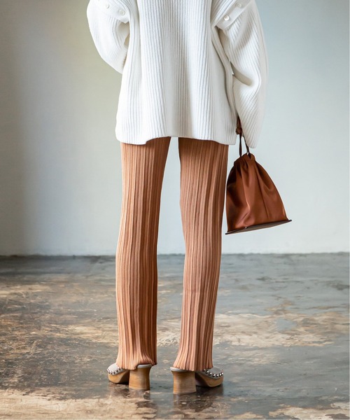 ADAWAS（アダワズ）の「【ADAWAS】PLEATED STITCHニットパンツ◆（その他パンツ・レディース・ピンク/ブラウン/ブラック/ナチュラル・FREE）」の14枚目の写真