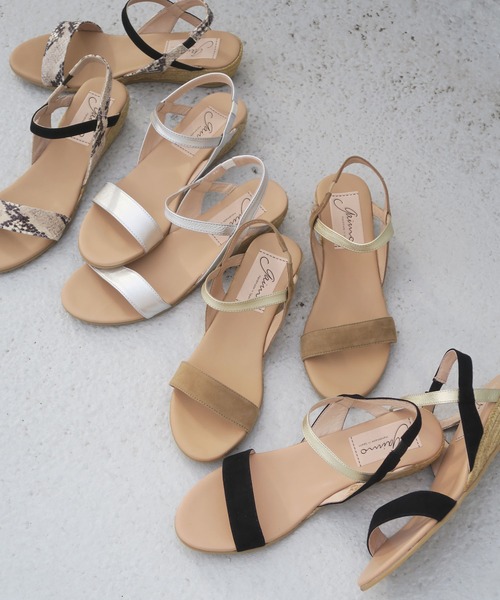 GAIMO（ガイモ）の「バイカラーストラップサンダル/NEPAL-WS（サンダル・レディース・ブラック/ベージュ/シルバー/パイソン/ピンク/グレー・35/36/37/38/39）」の4枚目の写真