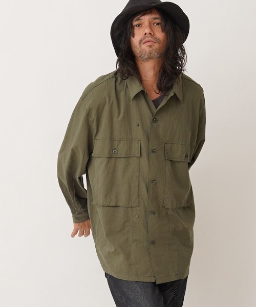 EGO TRIPPING（エゴトリッピング）の「ms4954-HBT SHIRTS シャツ（シャツ/ブラウス・メンズ・ブラック/カーキ・46/48）」の12枚目の写真