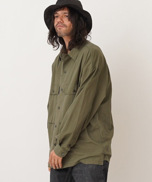EGO TRIPPING（エゴトリッピング）の「ms4954-HBT SHIRTS シャツ（シャツ/ブラウス・メンズ・ブラック/カーキ・46/48）」の6枚目の写真