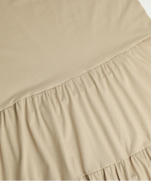 バックロゴティアードロングワンピース