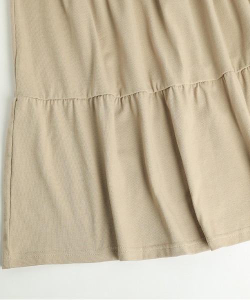 バックロゴティアードロングワンピース