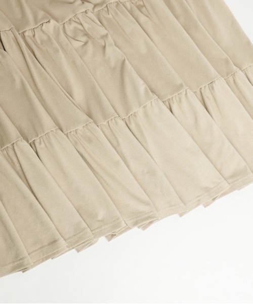 バックロゴティアードロングワンピース