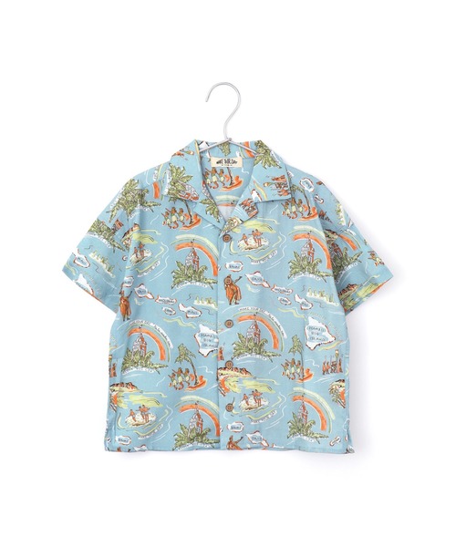 MAKE YOUR DAY(メイクユアデイ)の「アロハ柄半袖シャツ■150.160cm(シャツ/ブラウス・キッズ・サックスブルー/オフホワイト/ベージュ・150/160)」の3枚目の写真