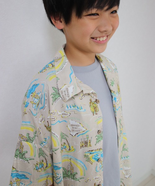 MAKE YOUR DAY(メイクユアデイ)の「アロハ柄半袖シャツ■150.160cm(シャツ/ブラウス・キッズ・サックスブルー/オフホワイト/ベージュ・150/160)」の12枚目の写真