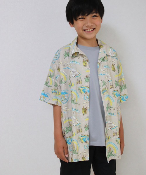 MAKE YOUR DAY(メイクユアデイ)の「アロハ柄半袖シャツ■150.160cm(シャツ/ブラウス・キッズ・サックスブルー/オフホワイト/ベージュ・150/160)」の13枚目の写真