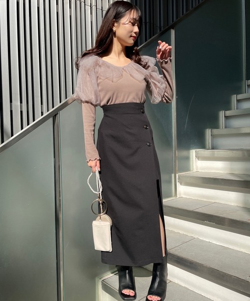 one after another NICE CLAUP(ワンアフターアナザーナイスクラップ)の「テレコチュールトップス(Tシャツ/カットソー・レディース・ベージュ/アイボリー/モカ・FREE)」の14枚目の写真