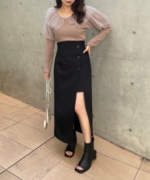 one after another NICE CLAUP(ワンアフターアナザーナイスクラップ)の「テレコチュールトップス(Tシャツ/カットソー・レディース・ベージュ/アイボリー/モカ・FREE)」の19枚目の写真