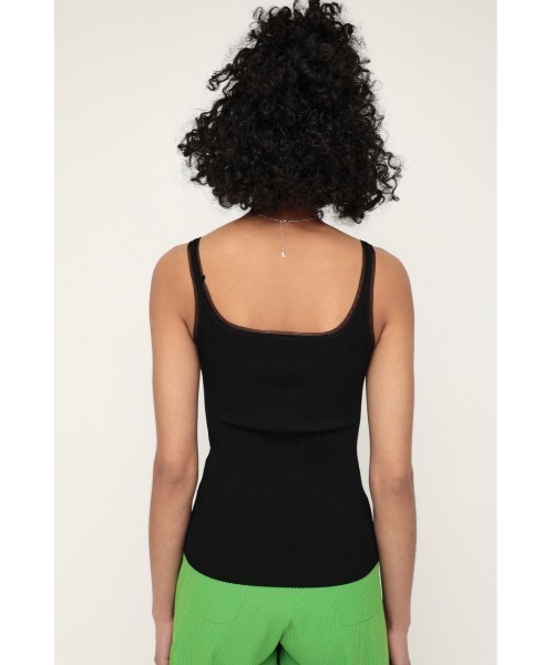 SLY（スライ）の「TULLE NECK T/T チュールネック タンクトップ（タンクトップ・レディース・ホワイト/ブラック/ブラウン/グリーン/ライトブルー/オフホワイト/バーガンディー・FREE）」の21枚目の写真