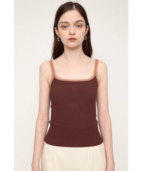 SLY（スライ）の「TULLE NECK T/T チュールネック タンクトップ（タンクトップ・レディース・ホワイト/ブラック/ブラウン/グリーン/ライトブルー/オフホワイト/バーガンディー・FREE）」の9枚目の写真