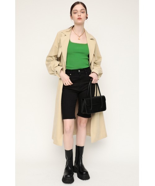 SLY（スライ）の「TULLE NECK T/T チュールネック タンクトップ（タンクトップ・レディース・ホワイト/ブラック/ブラウン/グリーン/ライトブルー/オフホワイト/バーガンディー・FREE）」の14枚目の写真