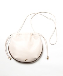 Rb カウレザー 2tone Round Drawstring Shoulder