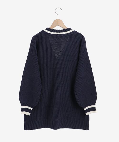 MAJESTIC LEGON(マジェスティックレゴン)の「バイカラーラインミディカーディガン(カーディガン/ボレロ・レディース・アイボリー/グリーン/ネイビー・MEDIUM)」の8枚目の写真
