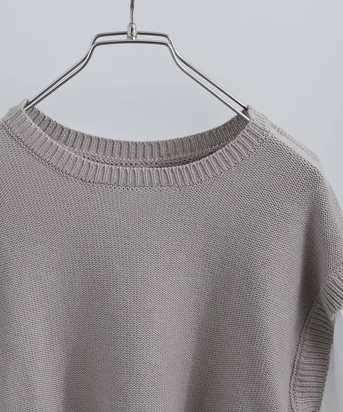Fashion Letter（ファッションレター）の「レイヤードデザインドッキングニットベストブラウス（シャツ/ブラウス・レディース・ブルー/グレイッシュベージュ/ブラック・M）」の11枚目の写真