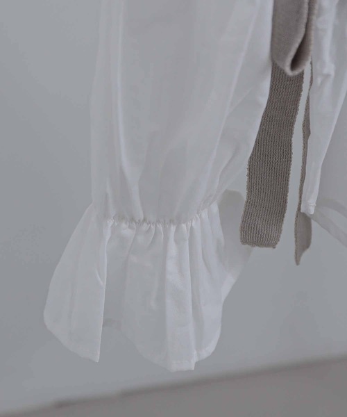 Fashion Letter（ファッションレター）の「レイヤードデザインドッキングニットベストブラウス（シャツ/ブラウス・レディース・ブルー/グレイッシュベージュ/ブラック・M）」の14枚目の写真