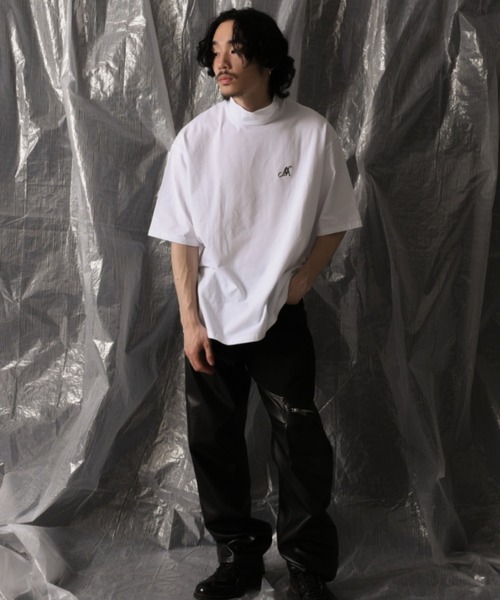 A'GEM9(エージェムナイン)の「『A'GEM/9 / エージェムナイン』ハイネック半袖Tシャツ(Tシャツ/カットソー・メンズ・ホワイト/ブラック/A・FREE)」の18枚目の写真