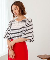 ANGIE | ボリュームスリーブボーダーカットソー(Tシャツ/カットソー)