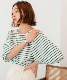 ANGIE | ボリュームスリーブボーダーカットソー(Tシャツ/カットソー)