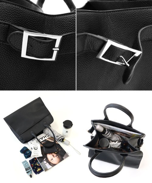 DONOBAN（ドノバン）の「「A4対応」サイドベルト A4トートバッグ（トートバッグ・レディース・ブラック/グレイッシュベージュ/ベージュ系その他・ONESIZE）」の6枚目の写真