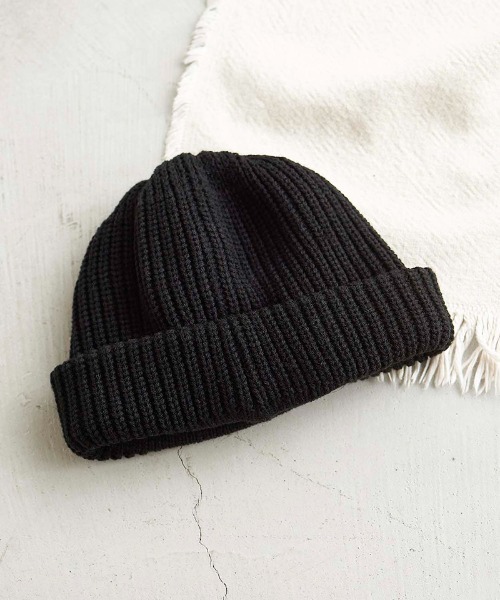 Mighty Shine(マイティシャイン)の「mko10422- Fisherman Roll Knit Cap ニットキャップ(ニットキャップ/ビーニー・メンズ・ネイビー/カーキ/ブラック/オレンジ/ブラウン・FREE)」の2枚目の写真