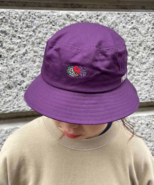 FRUIT OF THE LOOM（フルーツオブザルーム）の「FRUIT OF THE LOOM/ LOGO EMB BUCKET HAT ロゴ バケットハット 14713000（ハット・メンズ・パープル/ホワイト/ブラック/ベージュ/ピンク系その他/グリーン系その他/ブルー・FREE）」の9枚目の写真