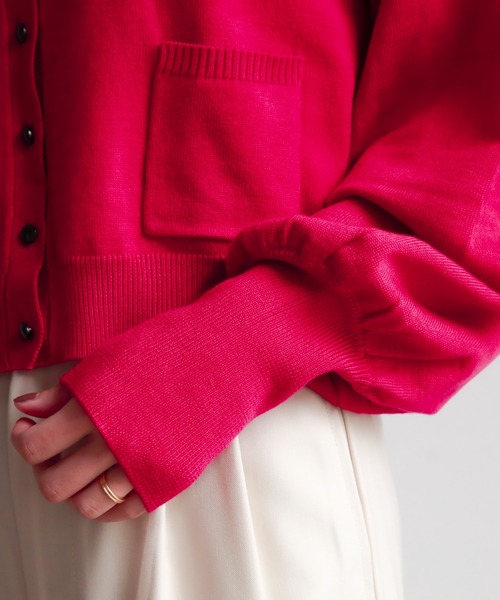 feepur(フェピュール)の「配色ボタンクルーニットカーディガン(カーディガン/ボレロ・レディース・オフホワイト/ピンク/ブラック/グリーン/ホワイト×ブラック/ブルー・MEDIUM)」の18枚目の写真