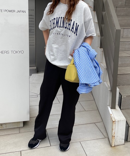 DISCOAT（ディスコート）の「≪WEB限定≫【ユニセックス】カレッジロゴハーフスリーブミニ裏毛スウェット（スウェット・レディース・チャコールグレー/杢グレー/オートミール/ネイビー/アイボリー・FREE）」の9枚目の写真